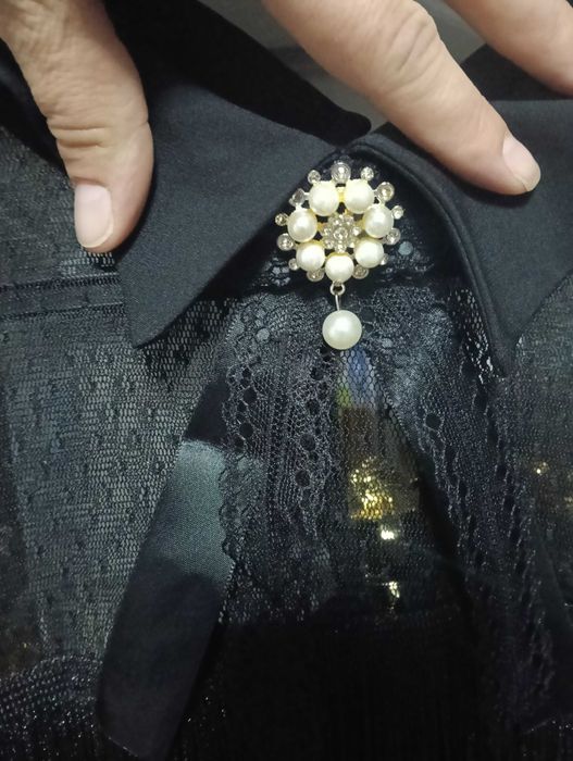 Rochie de ocazie neagra cu franjuri