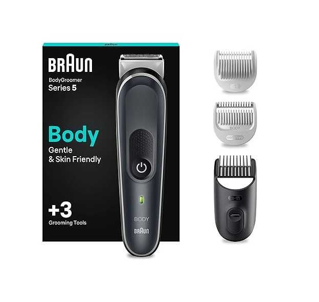 Тример Braun Body Groomer 5 BG5340, гребен за чувствителни зони, сив