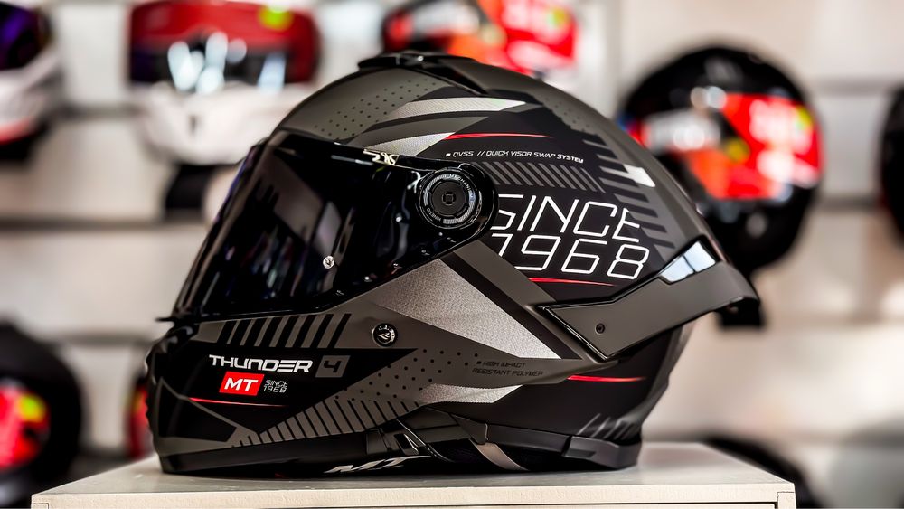 Casca Moto MT Thunder 4 Luminence Negru/Gri Mat