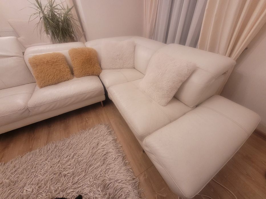 Canapea piele naturala alba ITALIA- ROVERE MOBILI