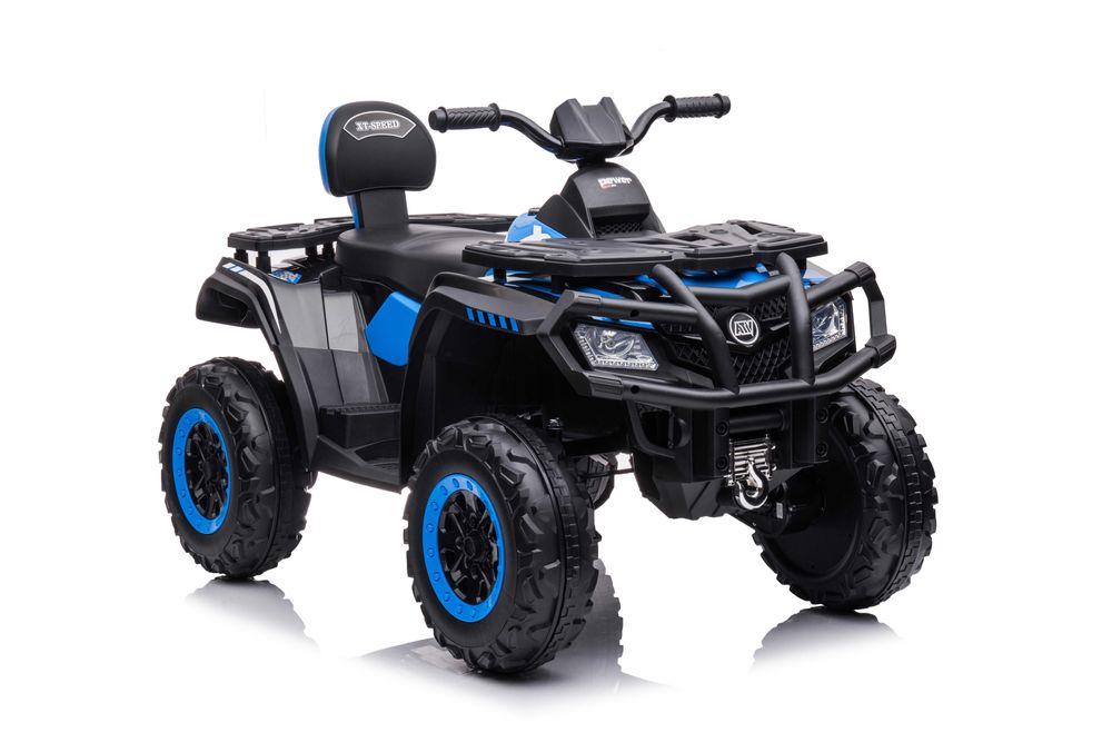 ATV electric Kinderauto S615 4x45W 24V, roti moi, scaun tapitat Blue