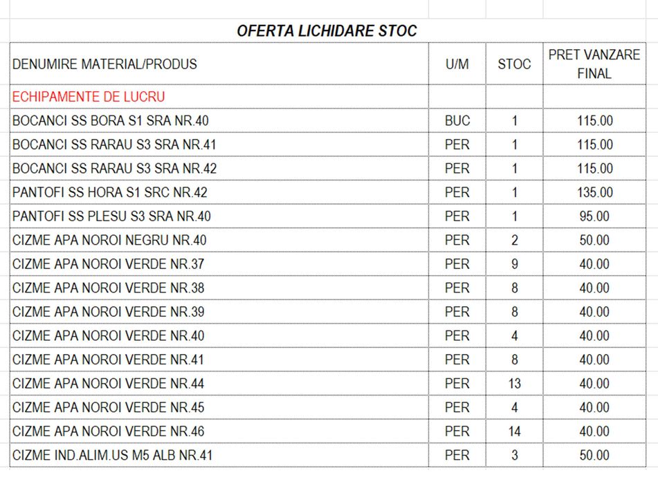 Cizme si bocanci de protectie - NOI