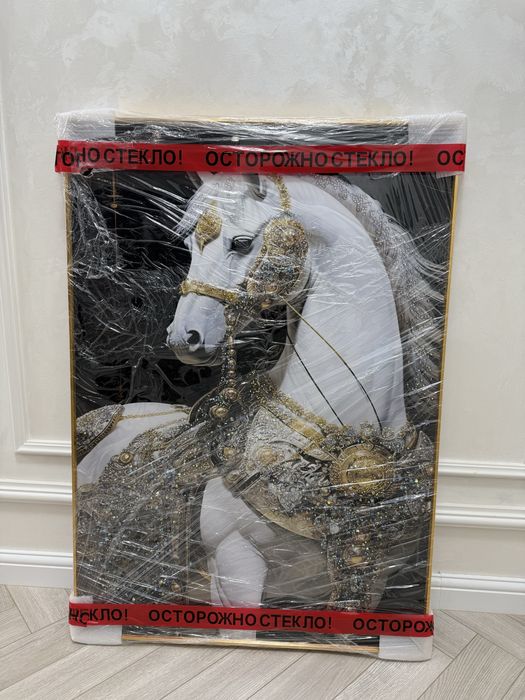 Картина Лошади стекло