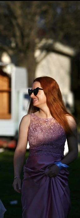 Бална рокля Laona, пепел от рози, 36 размер, 140 см дължина