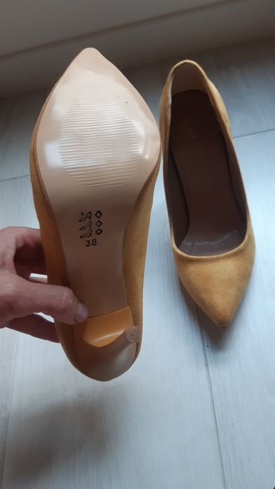 Обувки стилето, цвят горчица, 37