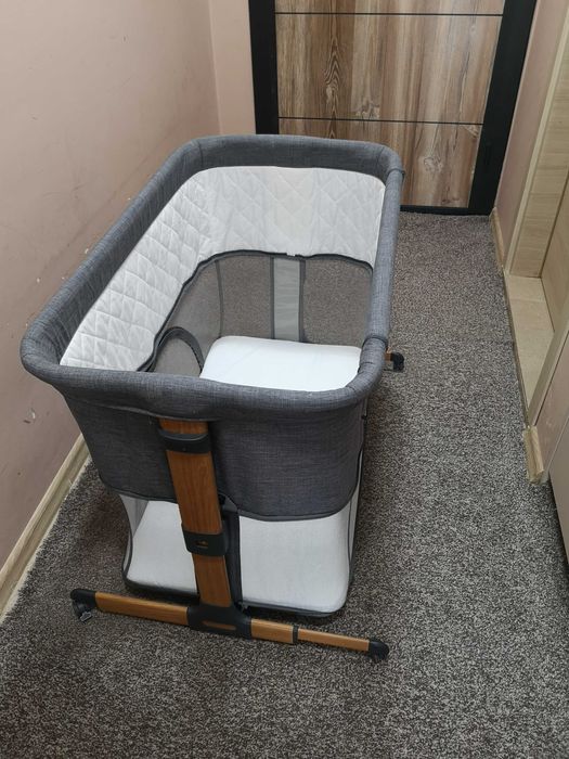 Детска кошара за спане и игра Chipolino Мама и Аз 2 в 1 (графит)