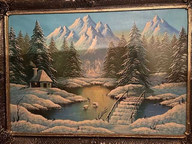 Tablou peisaj de iarnă