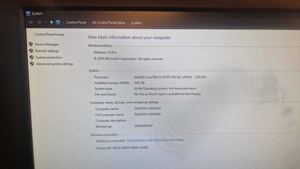 sistem pc all in one HP hp 22-3103nq i3 4Gb ram 500Gb