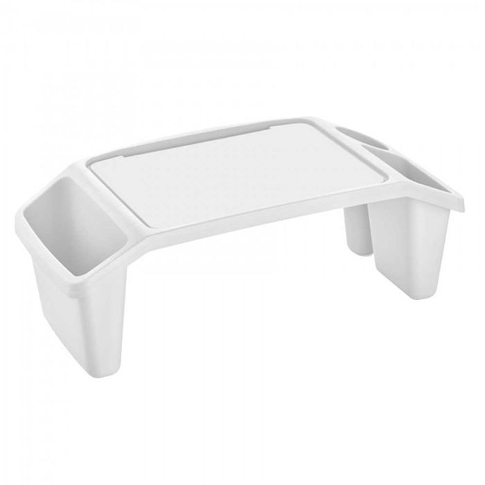 Удобна маса за поставяне на лаптоп, чаша и телефон