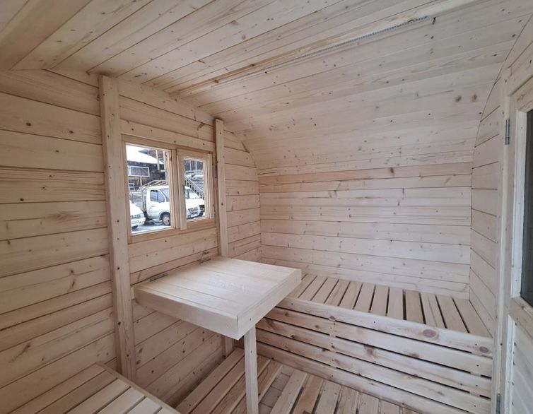 Баня бочка-квадро