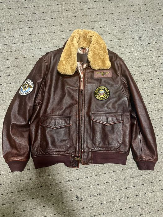 Geacă piele aviator