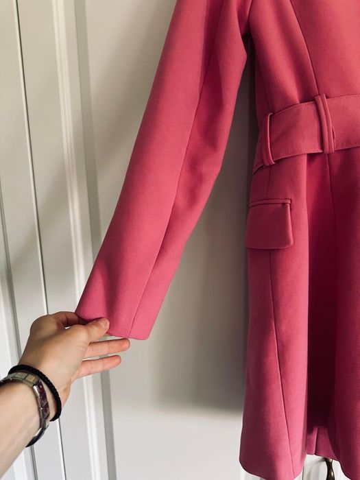 Palton Zara, masura S/ xs , roz , cu curea in talie