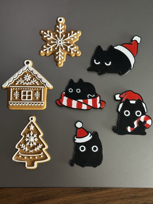 Decoratiuni craciun printate 3D, magneti de frigider sau pus in brad