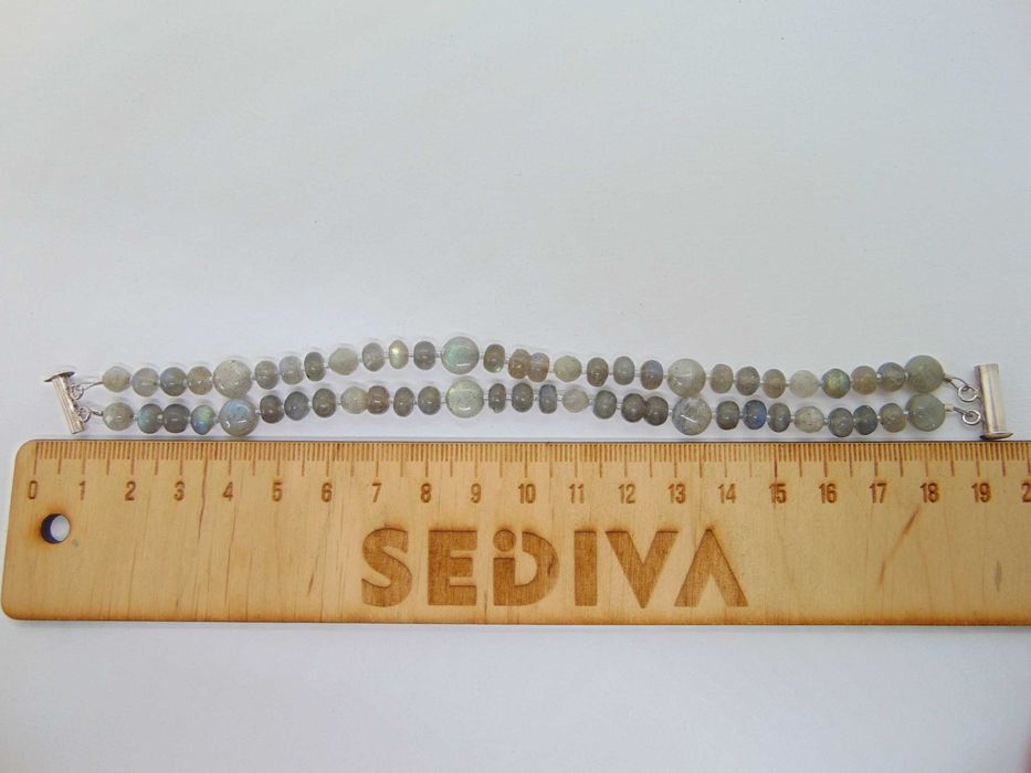 Bratara din labradorit si cheita din argint