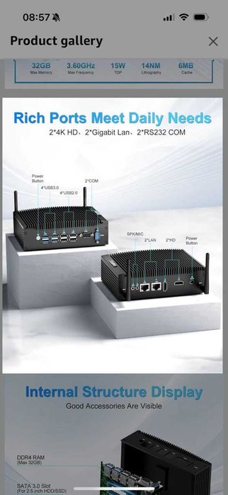 Mini PC / Fanpeec Fanless H7 / i5+16+512 / Sigilat