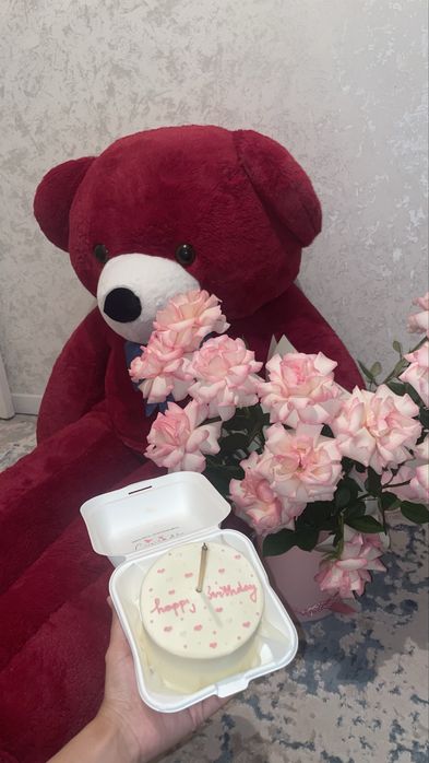 Мишка красная большая.