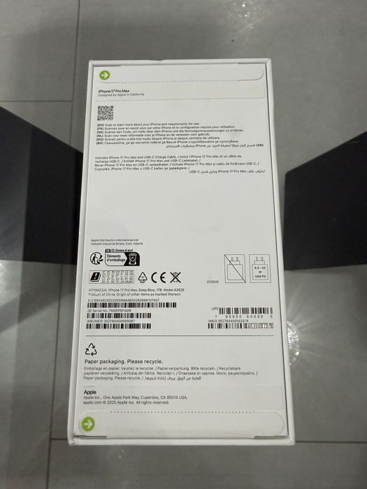 iPhone 17 Pro Max deep blue 1TB • NOU / SIGILAT • garantie •