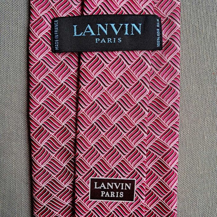 2 луксозни мъжки вратовръзки Lanvin, Париж (100% коприна), нови