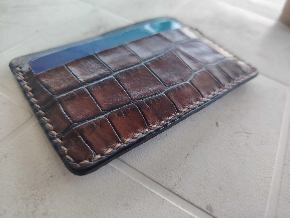 Картодържател (Cardholder) Естествена кожа четри карти Тънък