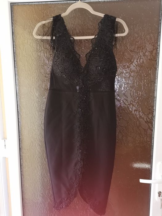 Rochie neagra BBY cu franjuri