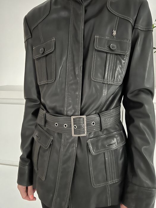 Ново яке естествена кожа US POLO ASSN черно