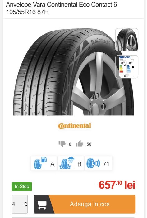 Anvelope Continental 195/55 R16 – NOI - de vară