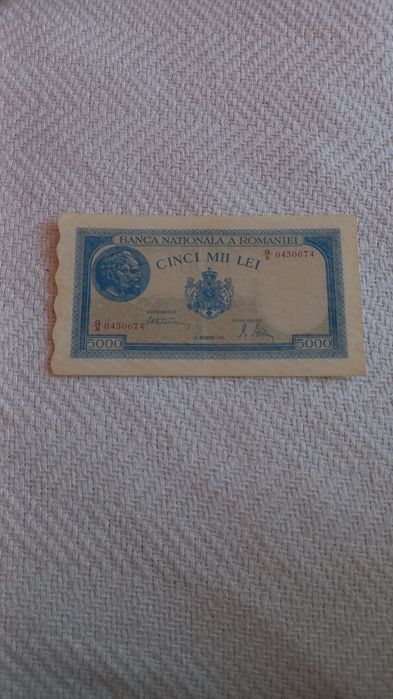 Vand bancnota de 5000 lei an 1945 ,iesita din circulatie