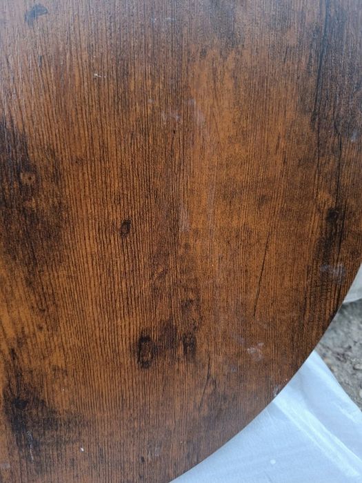 Set 2 masute de cafea,cadru metalic,blat din lemn,culoare maro vintage