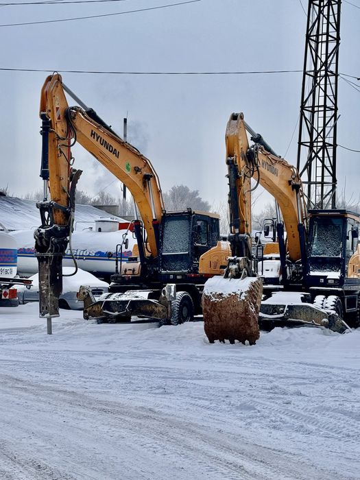 Услуги колесного экскаватора Hyundai 210