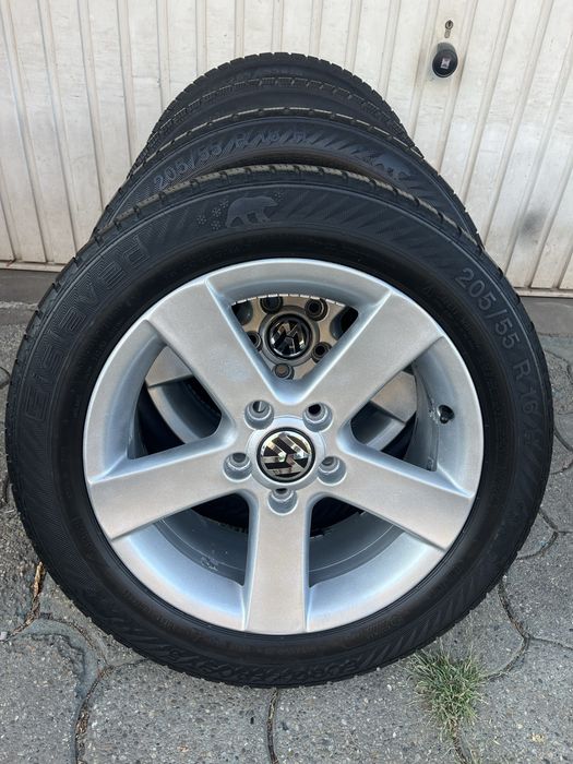 Jante aliaj 5x112mm, anvelope 205/55 R16, VW Passat, Golf 5/6/7/8 Touran Eos Jetta Caddy Sharan, Seat, Skoda, Audi