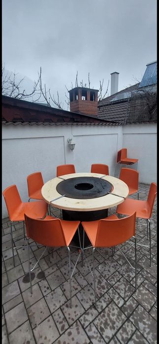 Gratar plită   de  85 cm sau  100 cm, grosime  10 cm cu blat  lemn.