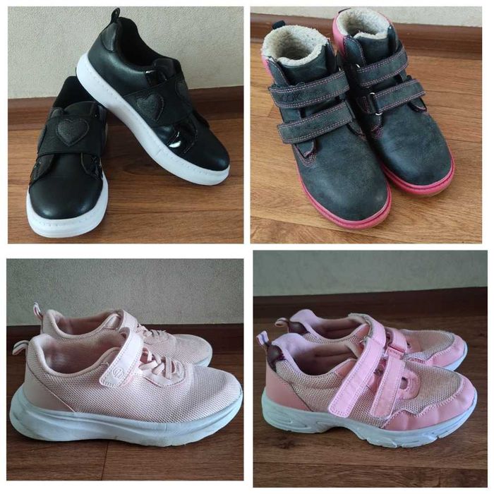 Школьные полуботинки(33р),кроссовки(34р) на девочку, ботинки осен(32р)