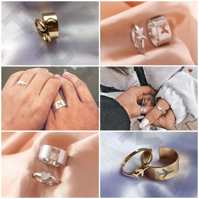 Парные кольца для влюбленных.