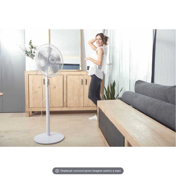 Ventilator alb cu picior Black+Decker 60 W