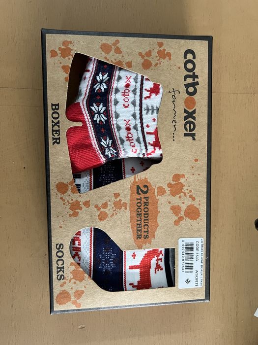 Боксерки и чорапи коледни-M,L,XL,XXL