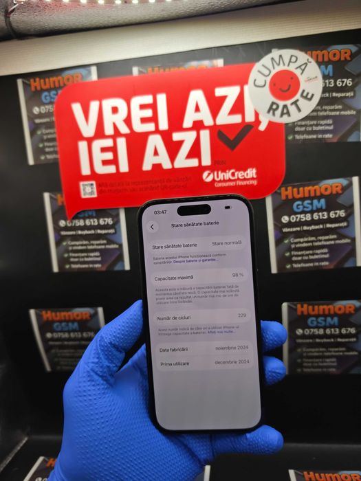 iPhone 16 Pro / Gold / 128GB / Baterie 90% / Garantie / Posibilitate Rate