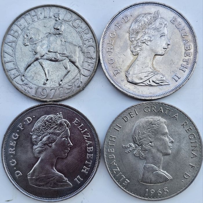 Продавам възпоменателни и юбилейни монети  25 Пенса и Шилинги Англия