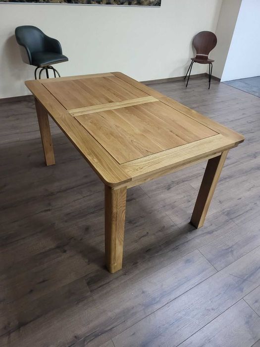 Дървена трапезна разтегателна маса 100 % масивен дъб за 6 - 8 човека