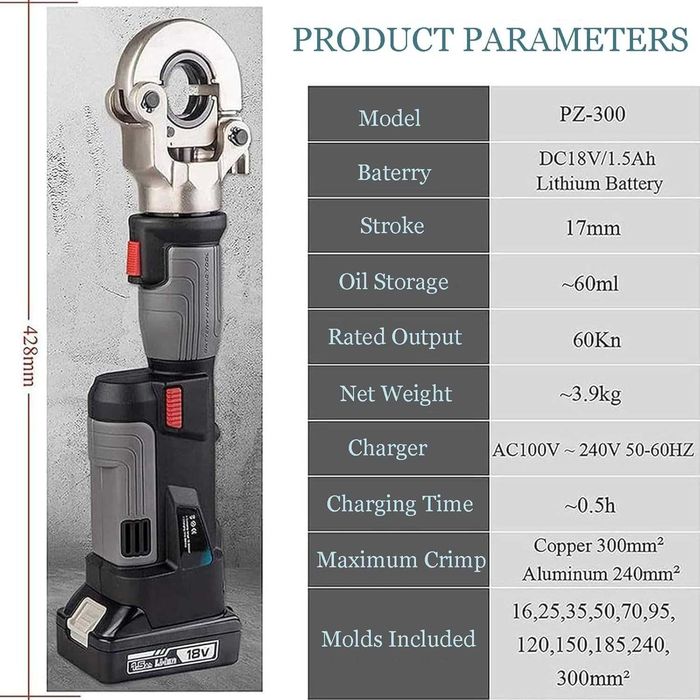 Aparat electrohidraulic crimpat papuci electrici set profi