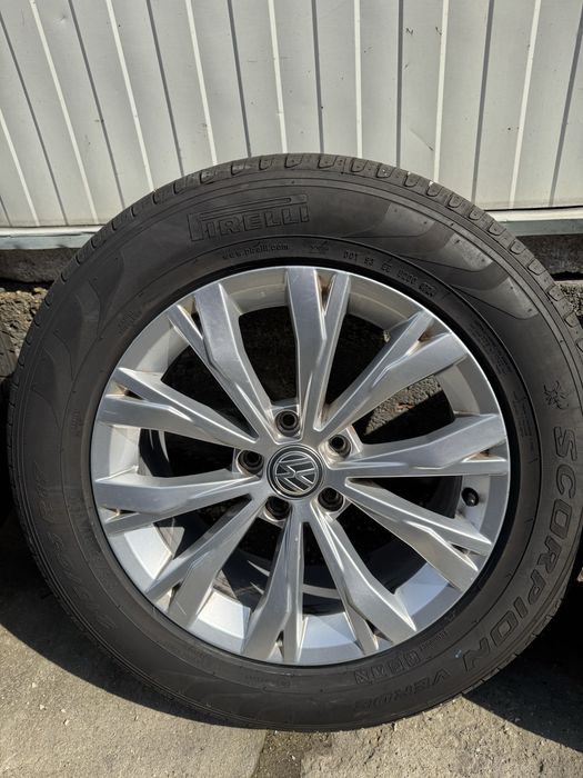 Jante Gama Wolksvagen R17 5NA601025 Et 40 cu anvelope de vara 215/65/17 Pirelli Scorpion Dot 2024 rulate maxim 1000 km rulate