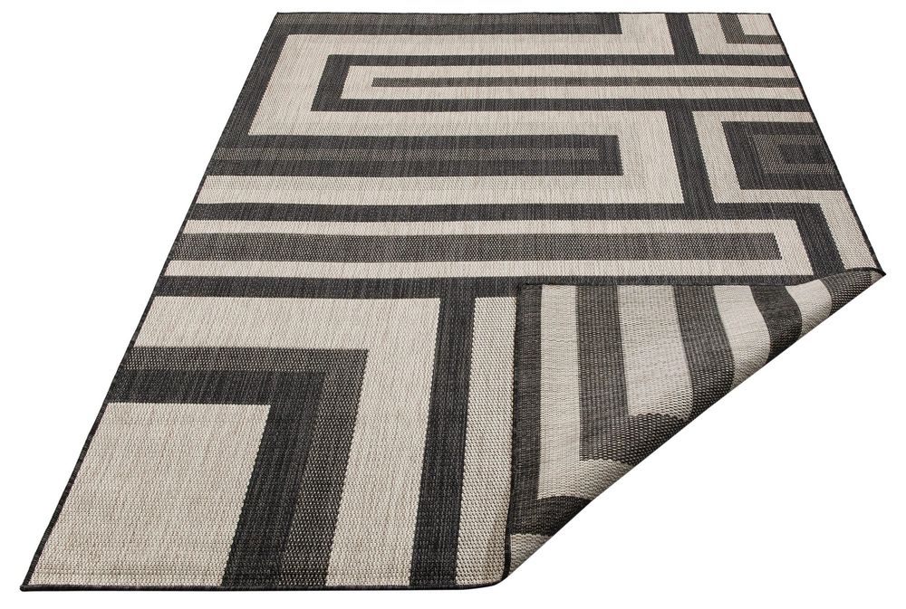 Covor Cannes, polipropilena, spate din iuta, gri, 240 x 320 cm