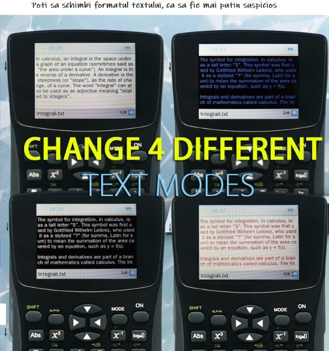 Calculator pentru copiat la examene, memorie 4GB, text nelimitat