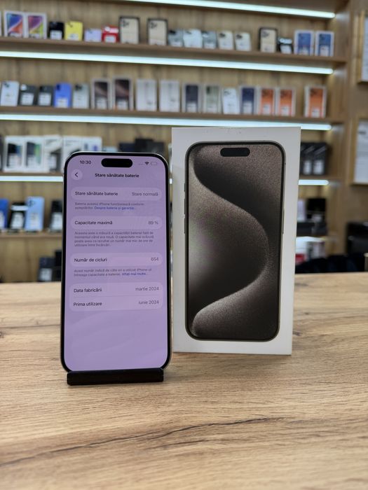 ‼️iPhone 15 Pro Natural 256Gb -Sanatate bat.89%- Garantie 12 luni