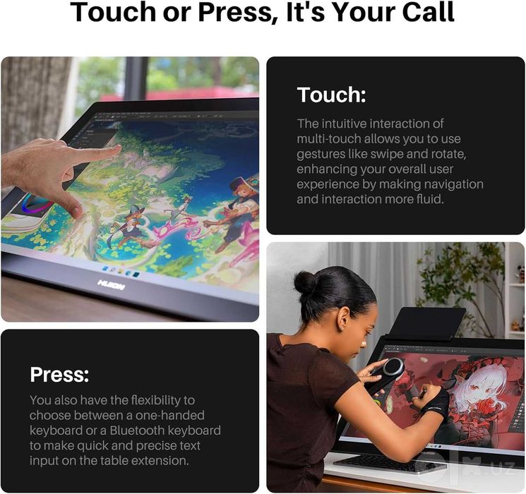 Графический планшет с экраном HUION KAMVAS Pro 27 (144Hz) 4K UHD