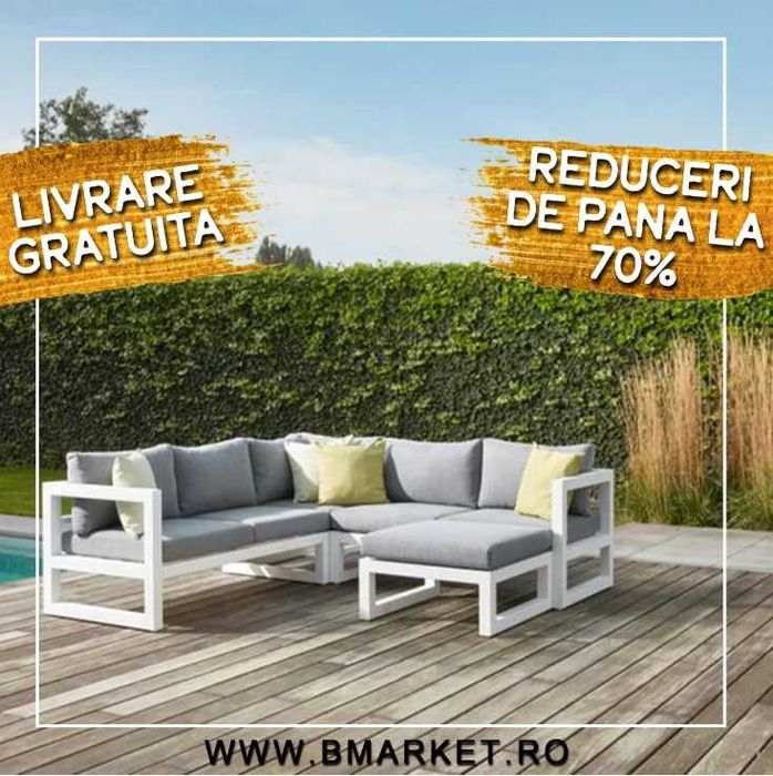 Set mobilier gradina/terasa 2 canapele, element colț și masa MEKOR