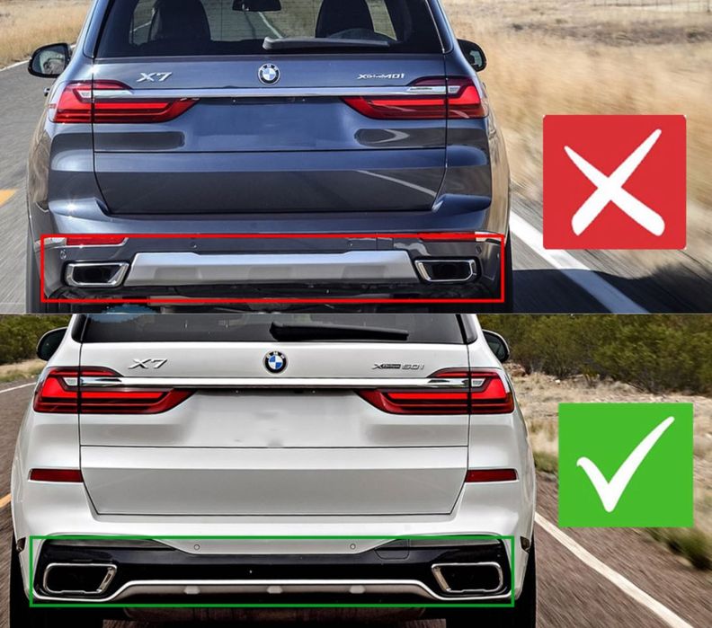 Стикери Двойни Накрайници Ауспух BMW БМВ X5 G05 / X7 G07 – Черен Гланц НАЛИЧНИ НА СКЛАД!!