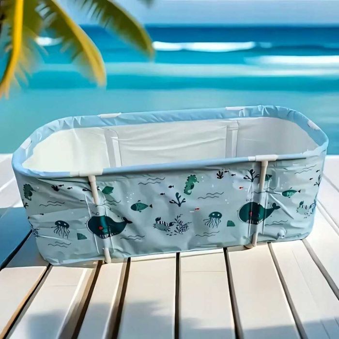 Сгъваема преносима вана XXL с възглавница и топлоизолация