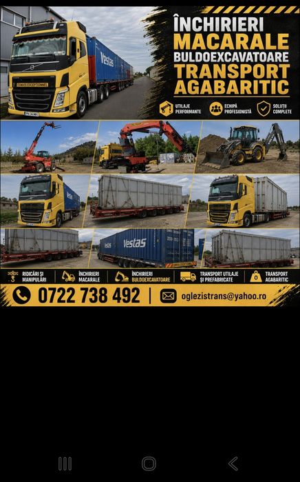 Servicii complete, manipulare, macara, transport, santiere, relocari