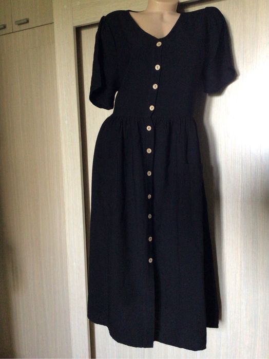 Платье чёрное. Лён.