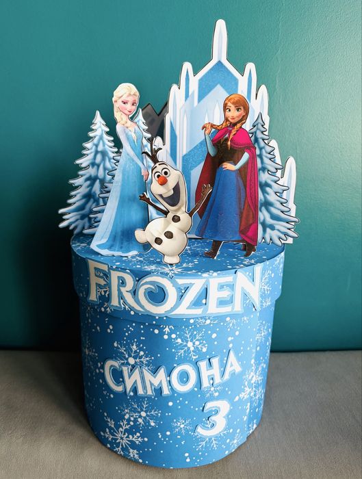 Картонена торта Фроузен Frozen Елза и Ана Замръзналото кралство